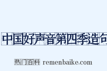中国好声音第四季造句是什么意思的图片